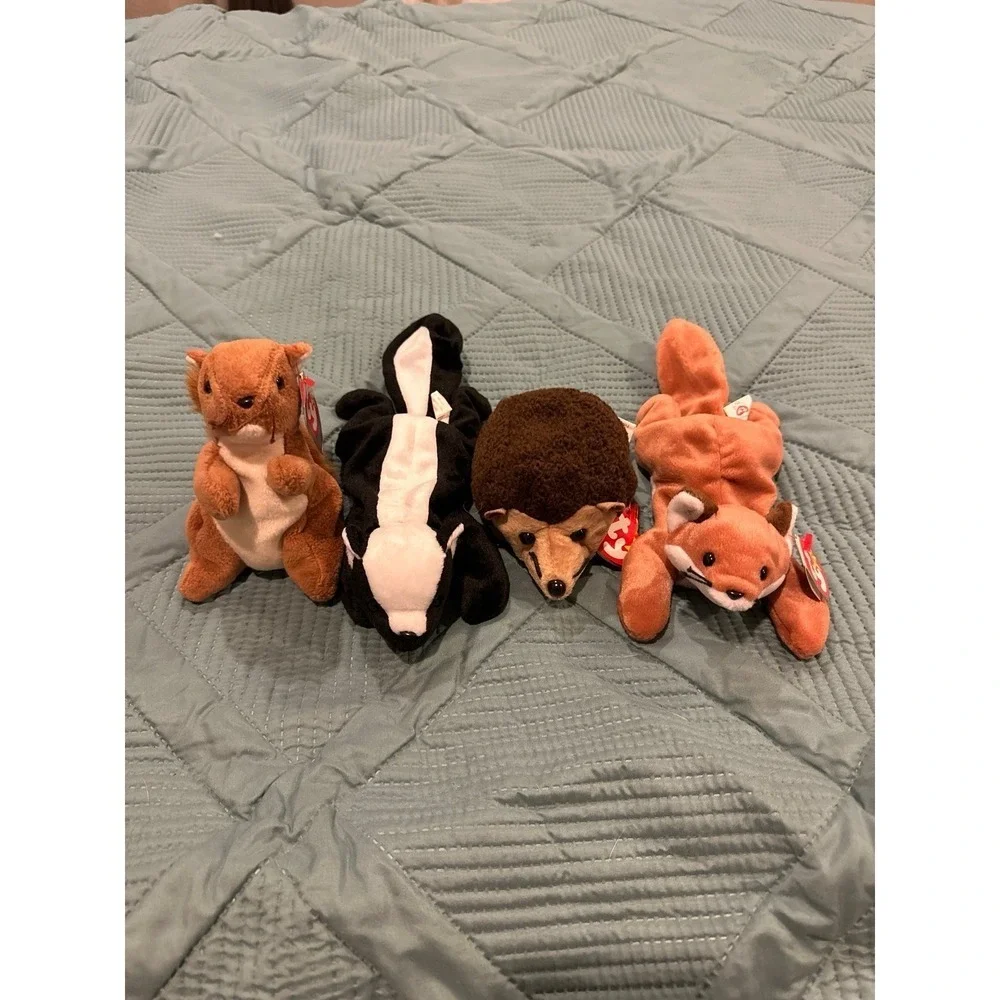 Beanie Babies Plain and Woodland Creatures Lot (9 Total)‎